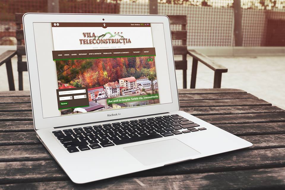 Web design pentru hotel Teleconstrucția din Slănic Moldova, realizare site hotel